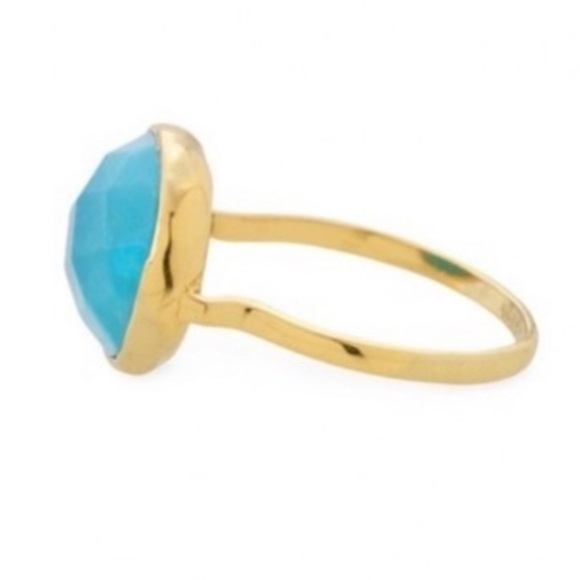 Stella & Dot Mary Margaret Turquoise Ring Size 6 - Picture 5 of 7